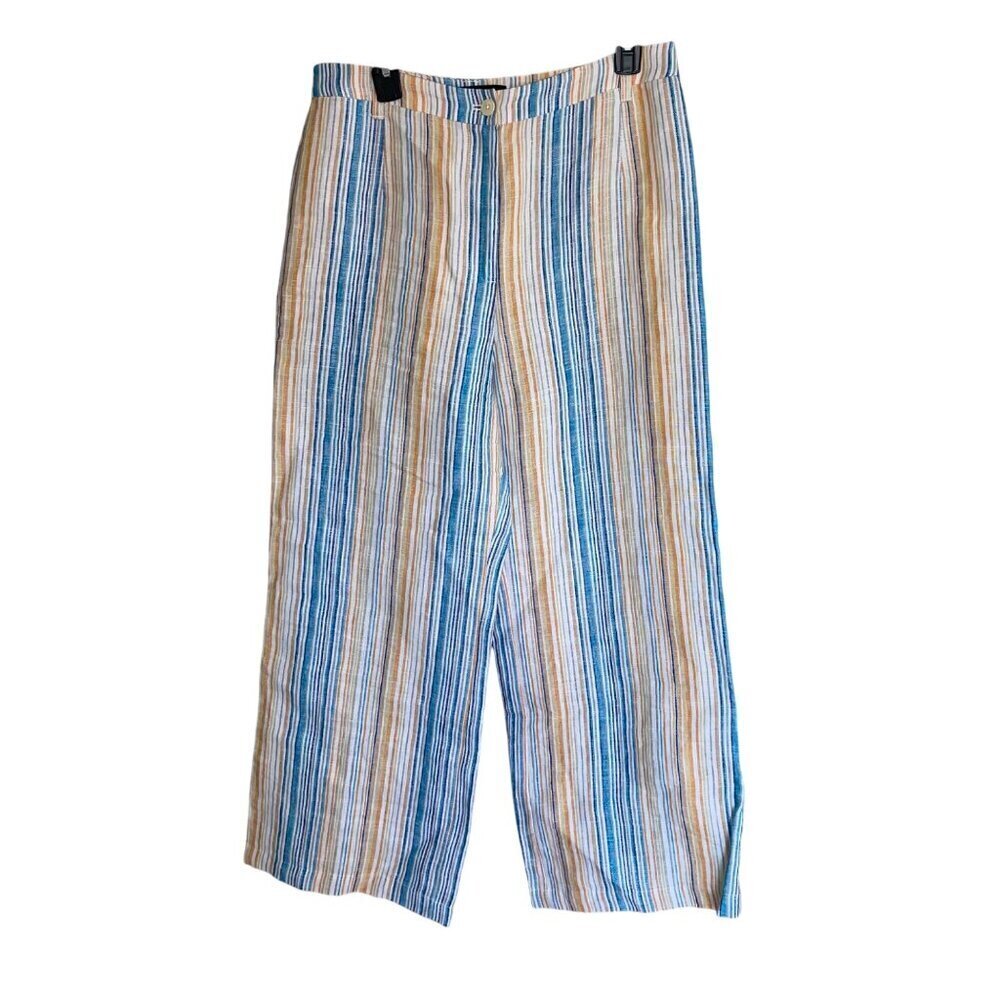 Reformation Womens Pants Size 10 Multicolor Tahiti Marbella Pure Linen New
